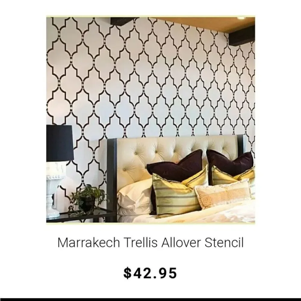 Large wall stencil trellis pattern